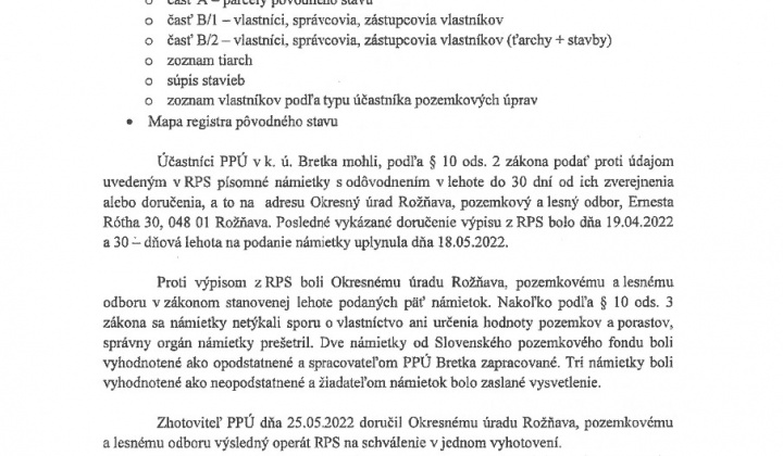 2. fotografia fotogalérie Verejná vyhláška - schválenie registra pôvodného stavu projektu - foto